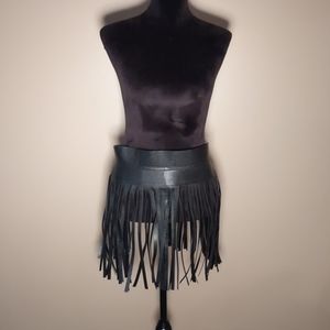 BCBGMAXAZRIA Faux Leather Fringe Belt